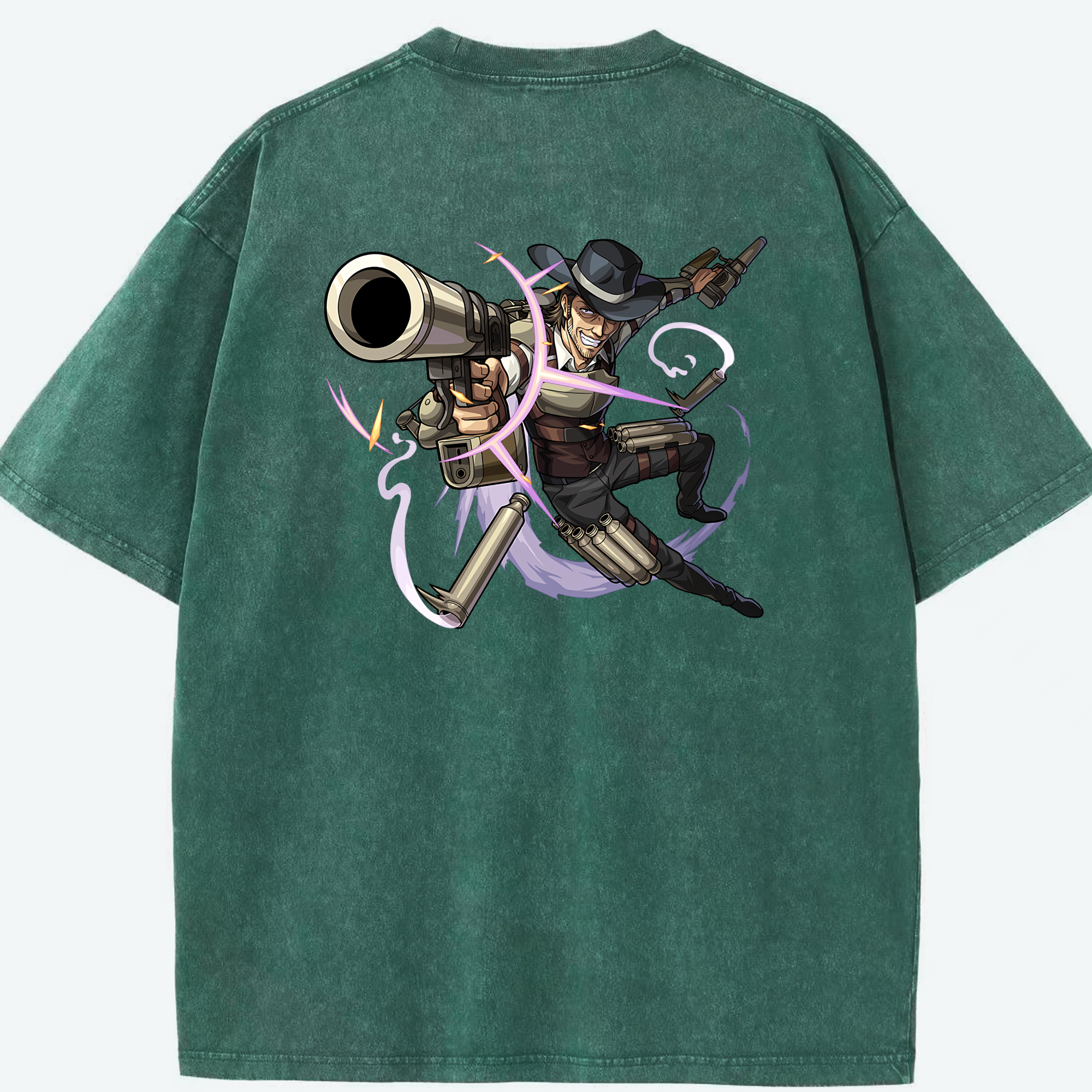 （画像用） 進撃の巨人 ケニー·アッカーマン Attack on Titan Kenny Ackerman 綿100% ヴィンテージ風 半袖Tシャツ（背面プリント）